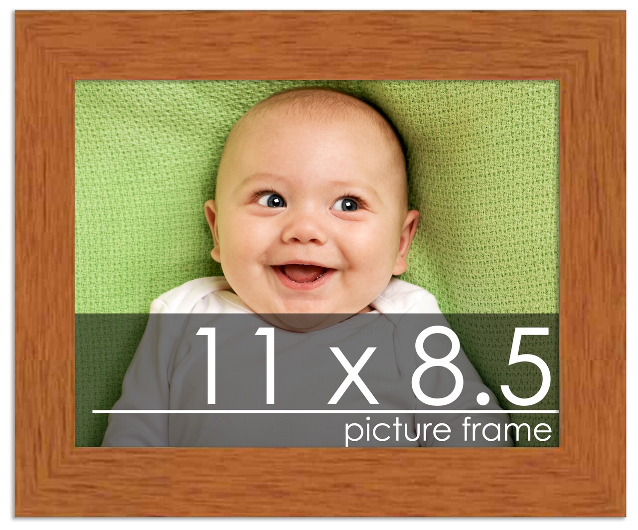 Photo Size Modernist Brown Picture Frame - UV Acrylic, Foam Board Backing, Hanging Hardware